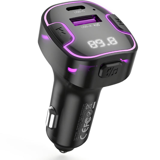FM Bluetooth Modulator XO Design BCC12, 1 x USB-A - 1 x USB-C