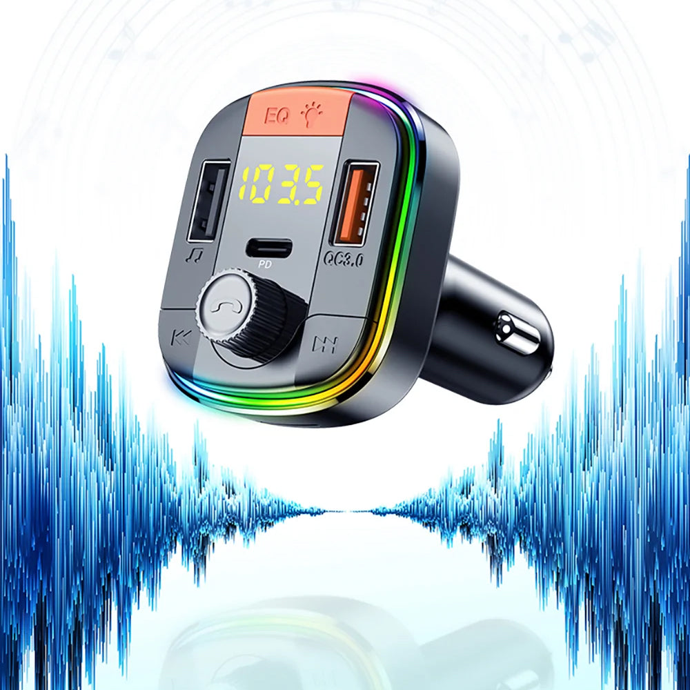 FM Bluetooth Modulator Yesido Y45, 2 x USB-A - 1 x USB-C - 1 x microSD