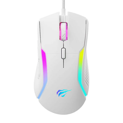 Wired USB Gaming Mouse HAVIT MS1033, RGB, 800DPI - 8000DPI, White