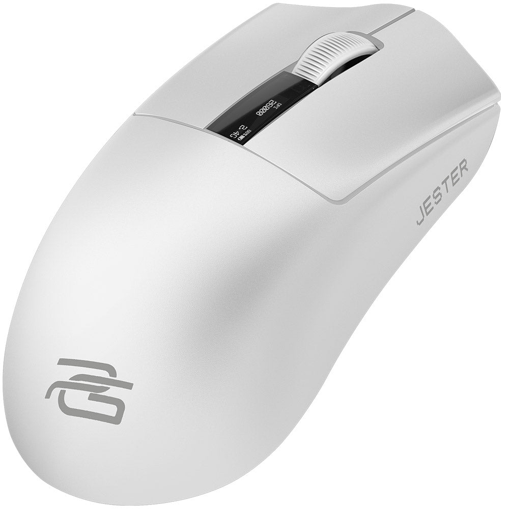 Proove Jester Wireless Gaming Mouse, 800DPI - 26000DPI, OLED Display, White WMJS00022002