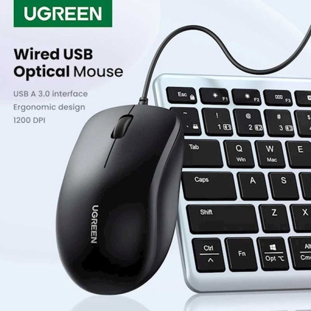 UGREEN MU007 Wired USB Mouse, 1200DPI, 1.5m, Black