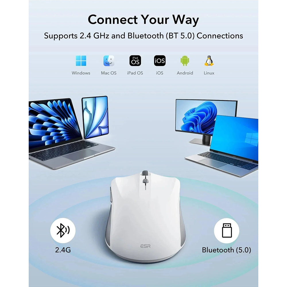 Wireless Mouse ESR MagMouse, 800DPI - 4800DPI, BT / Wi-Fi, Gray