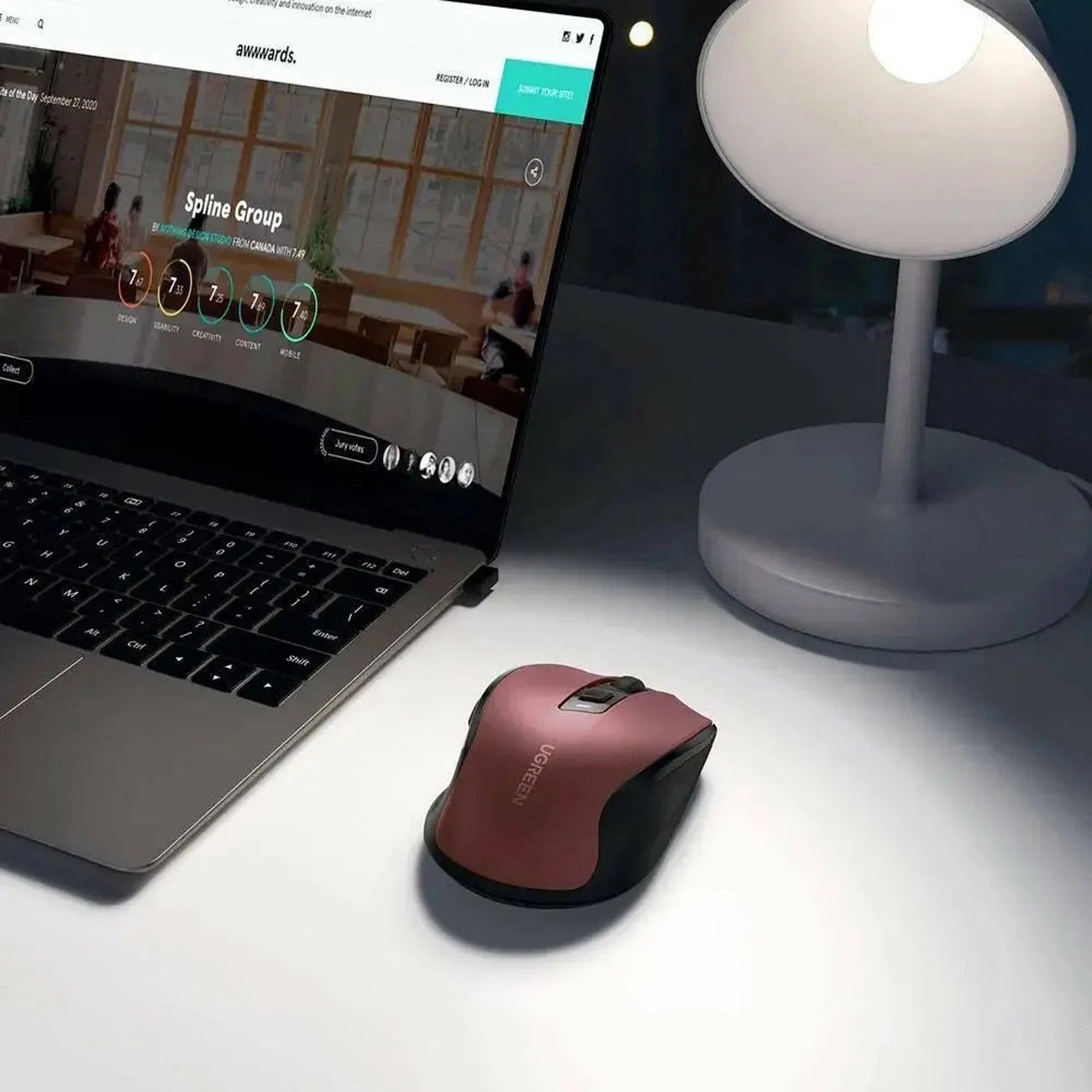 UGREEN MU006 Wireless Mouse, 4000DPI, Red