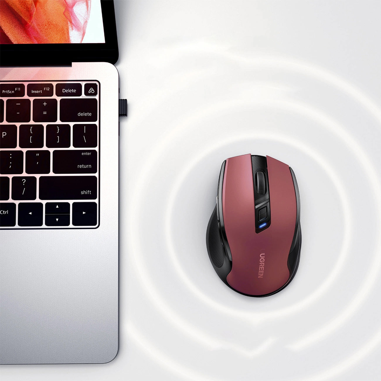 UGREEN MU006 Wireless Mouse, 4000DPI, Red