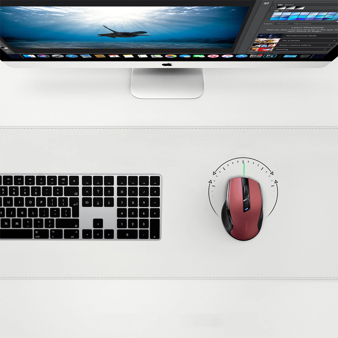 UGREEN MU006 Wireless Mouse, 4000DPI, Red