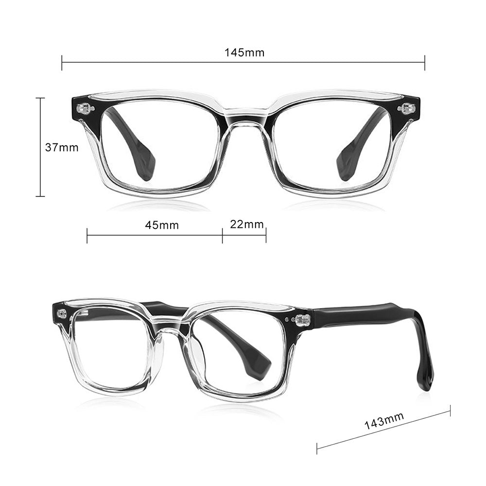 Men's Computer Glasses Techsuit LS084, Anti-Blue Light, Transparent Blue