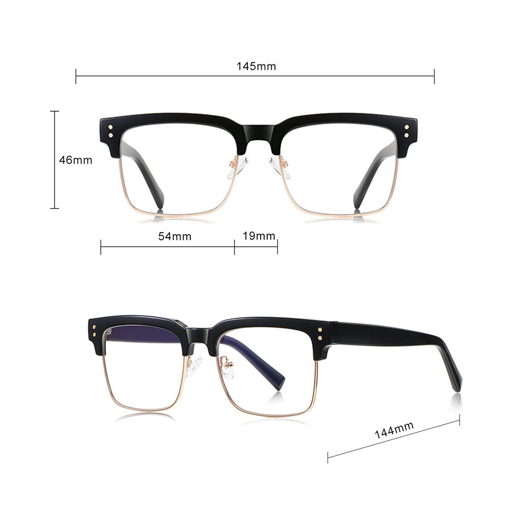 Techsuit 2205 Women's Computer Glasses, Anti-Blue Light, Black Silver