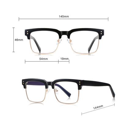 Techsuit 2205 Women's Computer Glasses, Anti-Blue Light, Black Silver