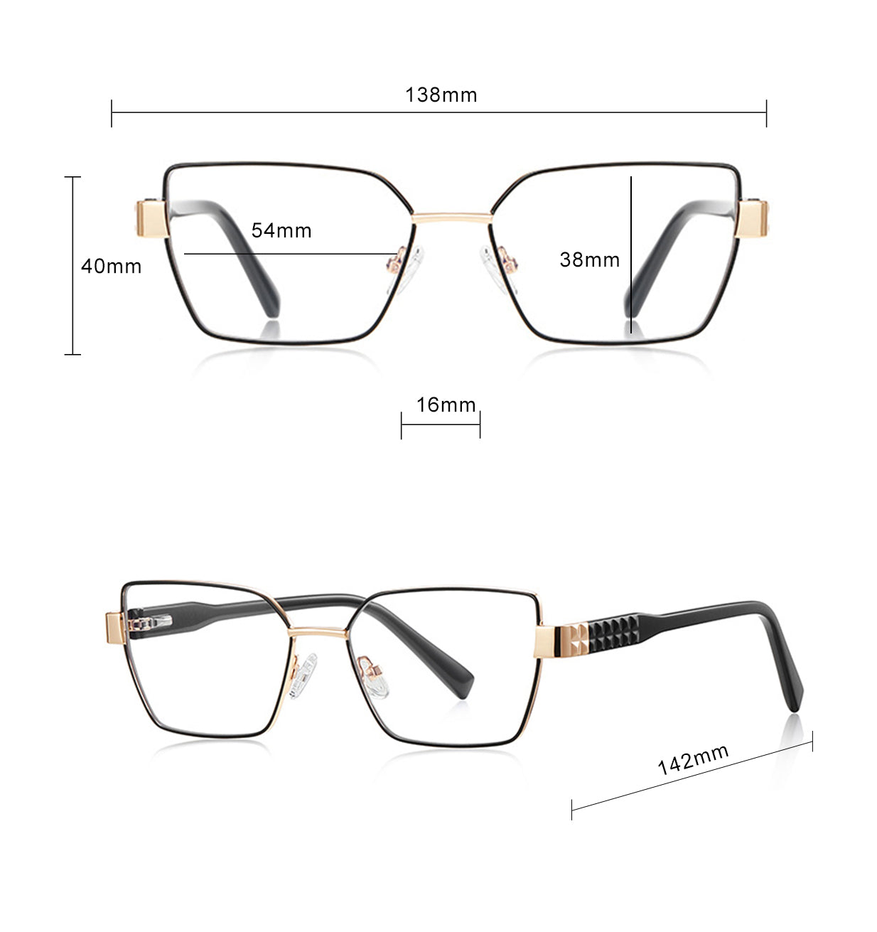 Techsuit 3169 Women's Computer Glasses, Anti-Blue Light, Black