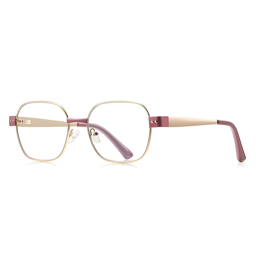Techsuit 3172 Women's Computer Glasses, Anti-Blue Light, Pink Gold