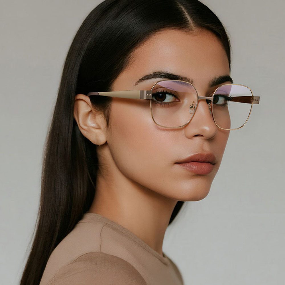 Techsuit 3172 Women's Computer Glasses, Anti-Blue Light, Pink Gold