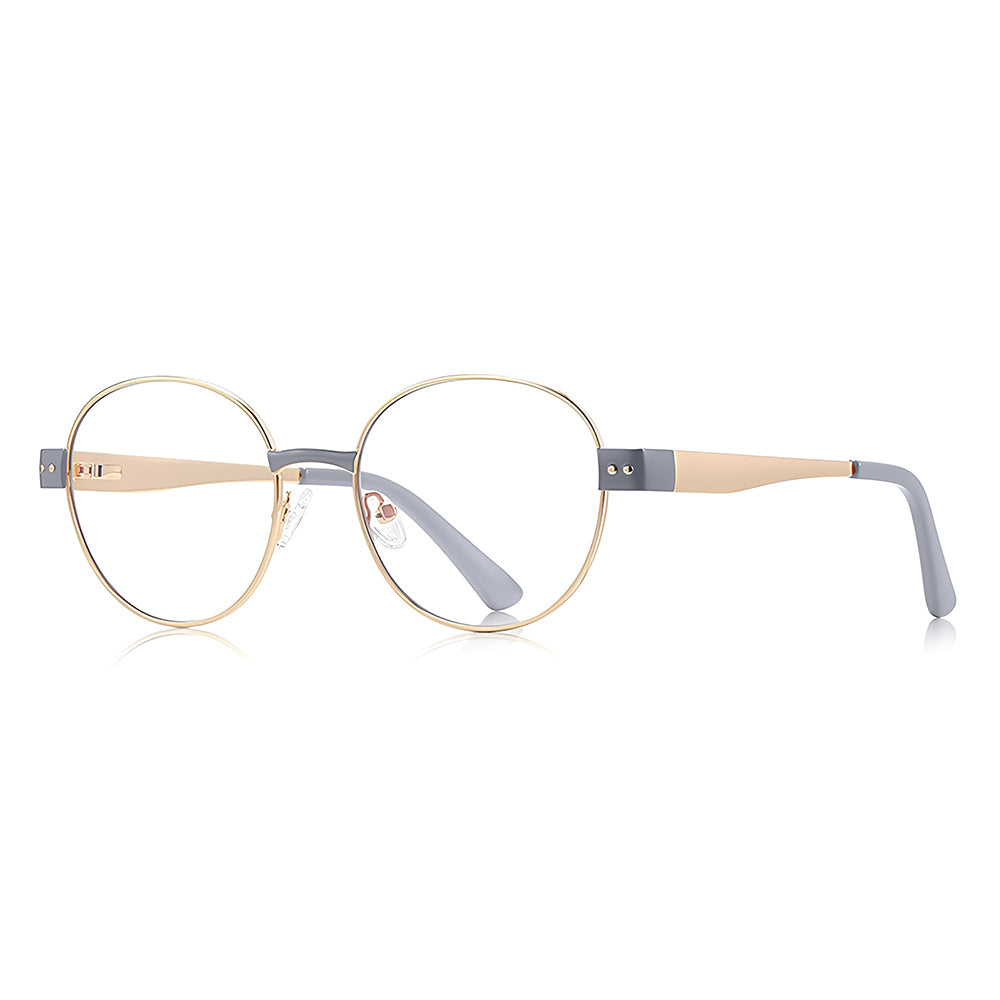 Techsuit 3175 Women's Computer Glasses, Anti-Blue Light, Light Gold Gray