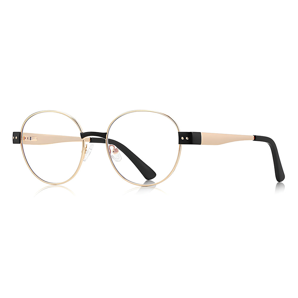 Techsuit 3175 Women's Computer Glasses, Anti-Blue Light, Gold Black