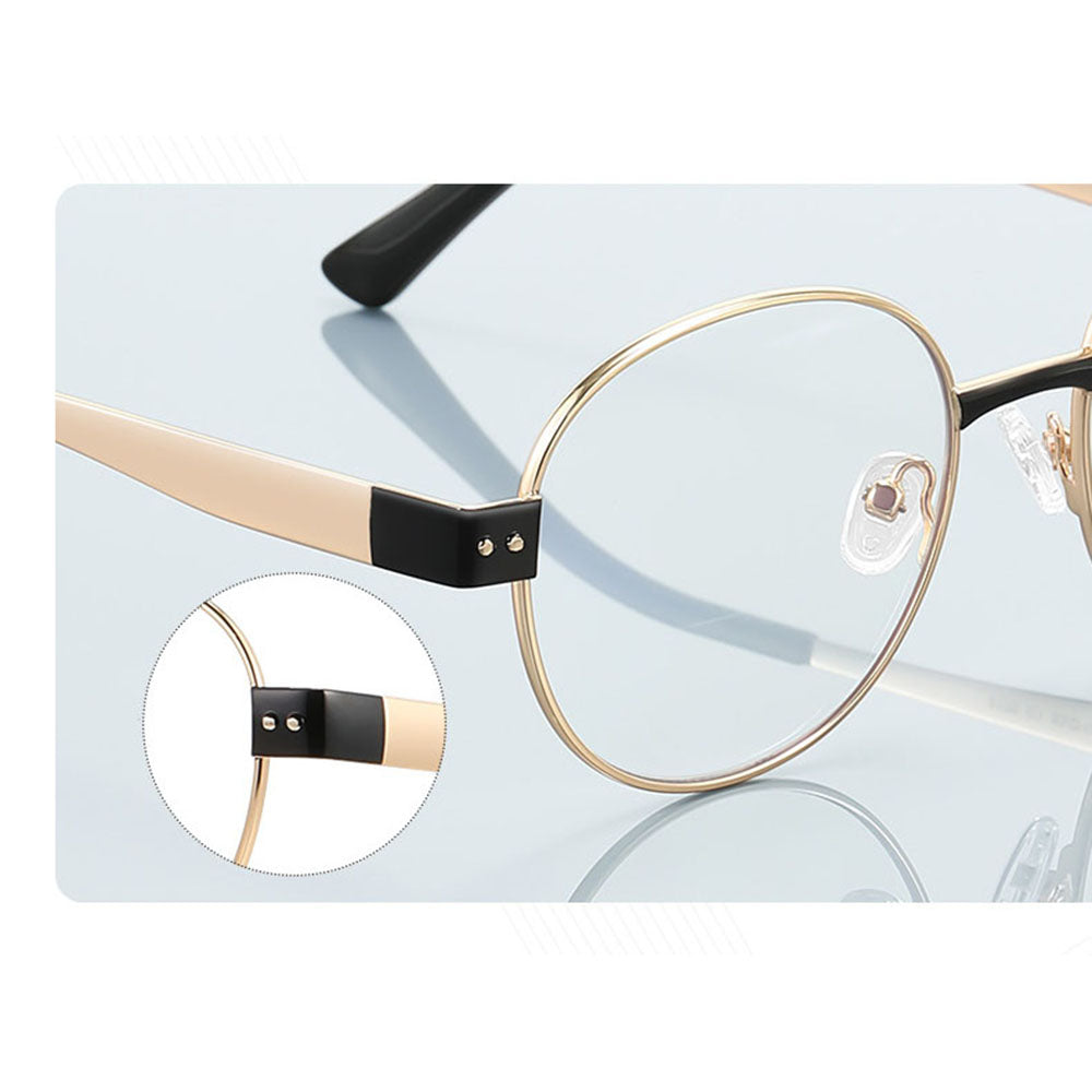 Techsuit 3175 Women's Computer Glasses, Anti-Blue Light, Gold Black