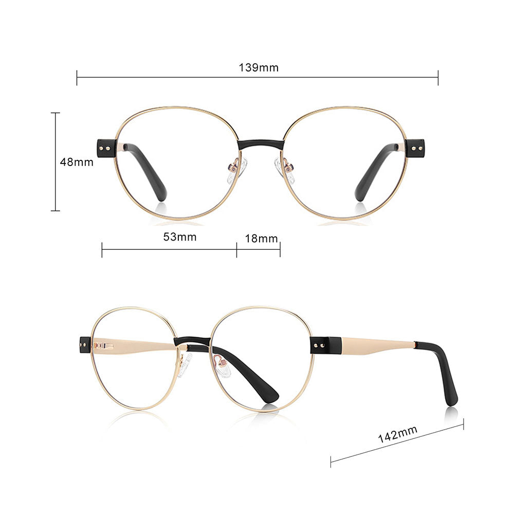 Techsuit 3175 Women's Computer Glasses, Anti-Blue Light, Gold Black