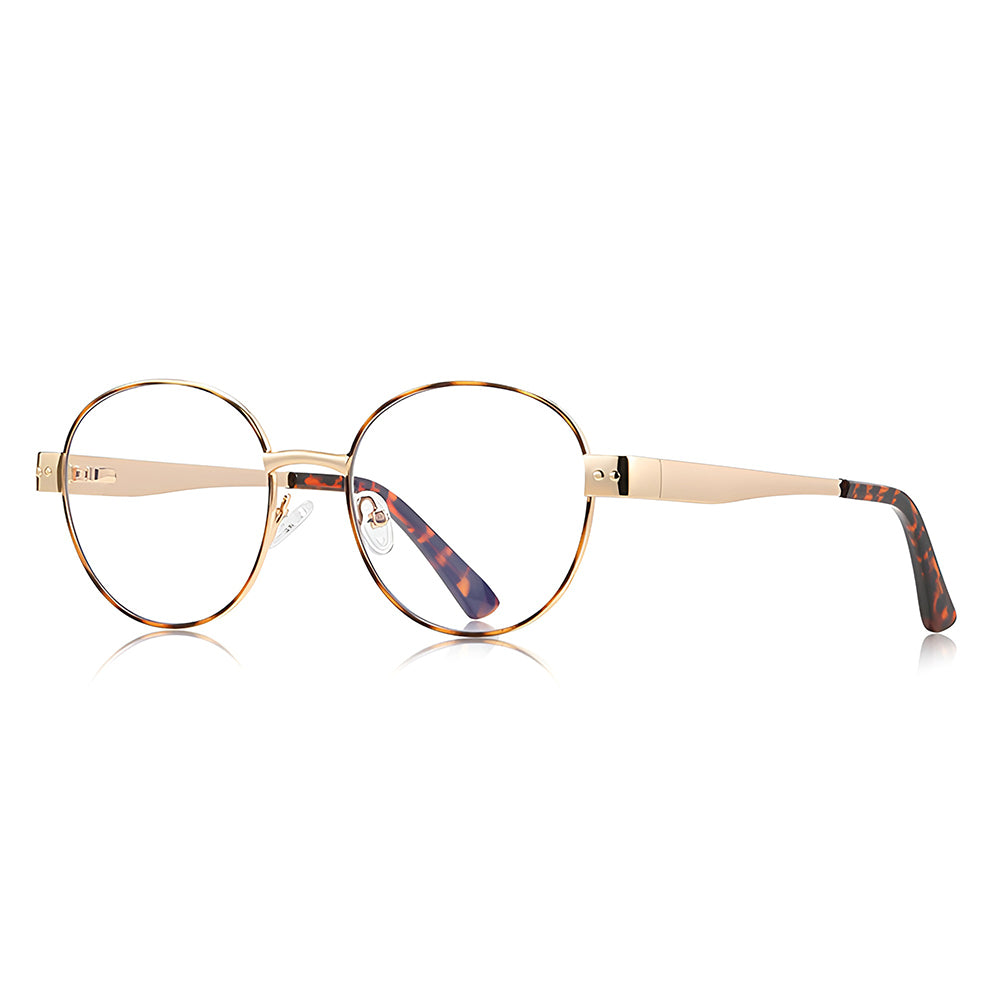 Techsuit 3175 Women's Computer Glasses, Anti-Blue Light, Gold Print