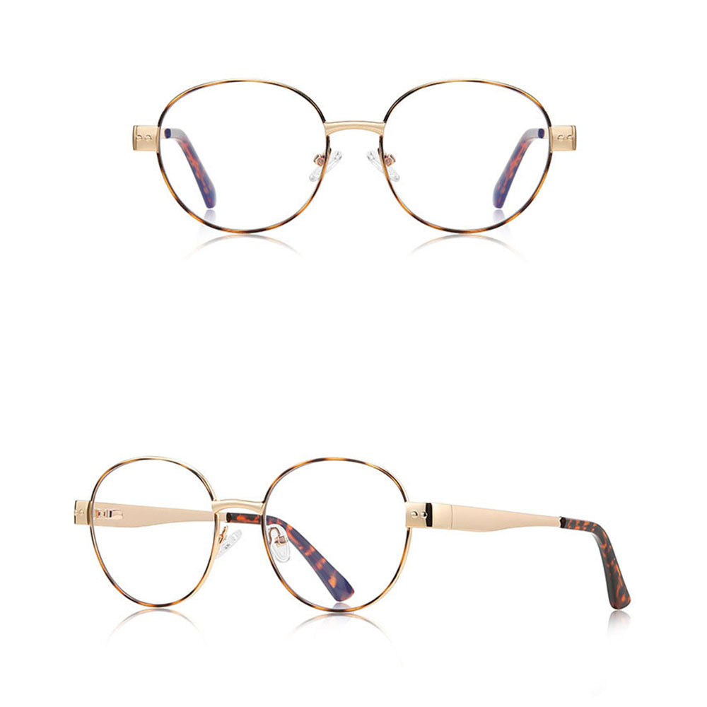Techsuit 3175 Women's Computer Glasses, Anti-Blue Light, Gold Print