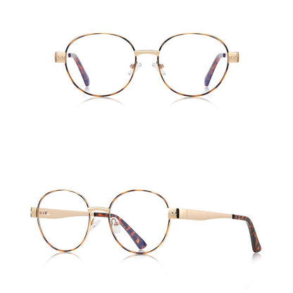 Techsuit 3175 Women's Computer Glasses, Anti-Blue Light, Gold Print