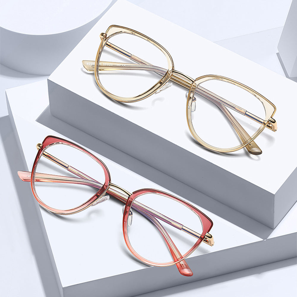 Techsuit 82290 Women's Computer Glasses, Anti-Blue Light, Black Gold