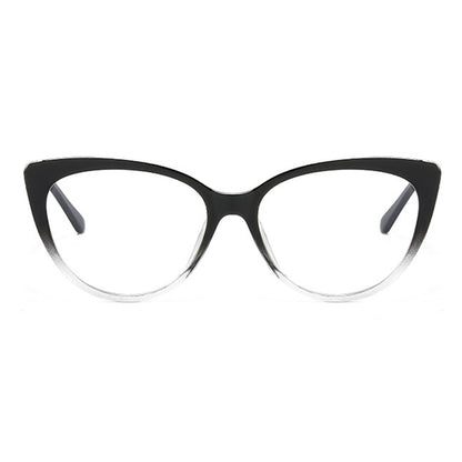 Techsuit F5018-C7 Women's Computer Glasses, Anti-Blue Light, Black Transparent