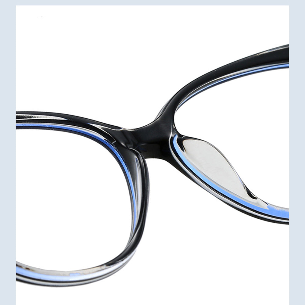 Techsuit F5018-C7 Women's Computer Glasses, Anti-Blue Light, Black Transparent