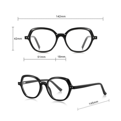 Techsuit LS051 Women's Computer Glasses, Anti-Blue Light, Black