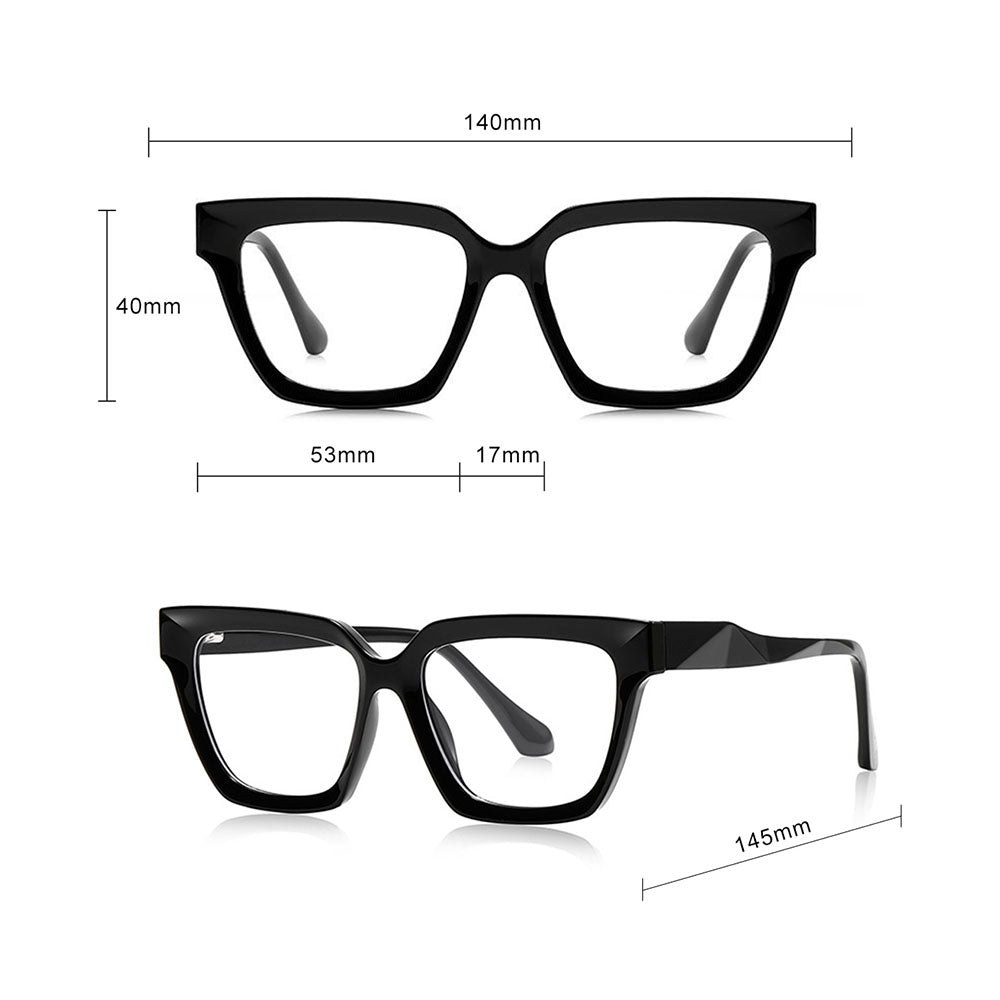 Techsuit LS083 Women's Computer Glasses, Anti-Blue Light, Black