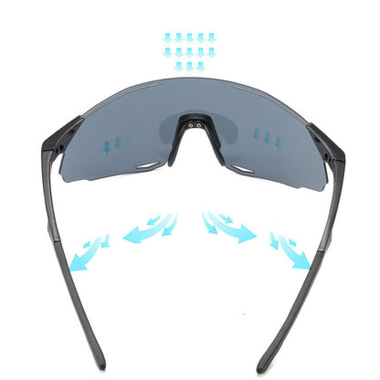 Unisex Techsuit 8853 Cycling Glasses, Black Silver