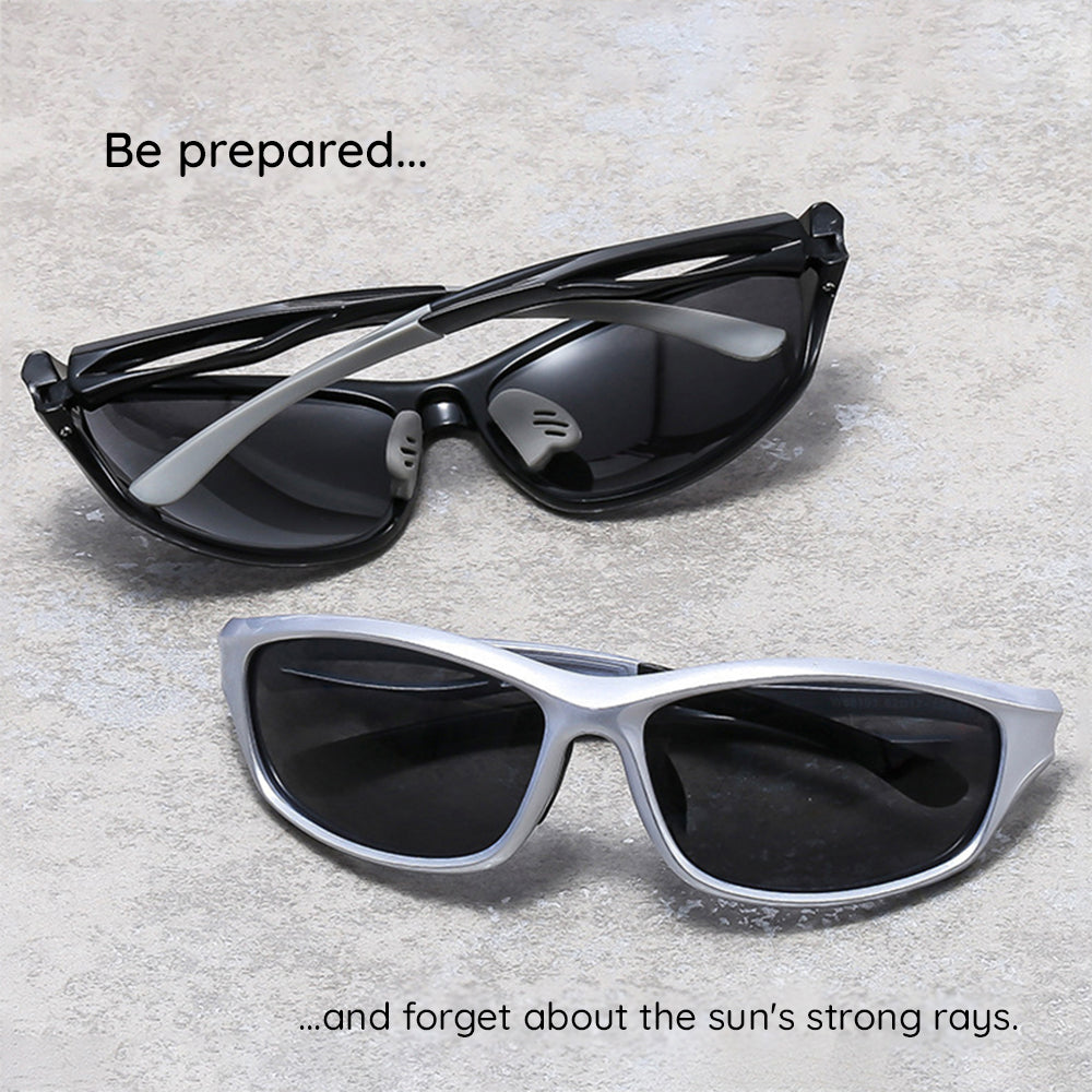 Unisex Cycling Glasses Techsuit 9309, Polarized, Black Gray