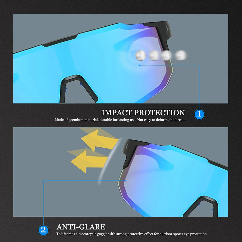 Unisex Cycling Glasses Techsuit 9337, UV Protection, Black Red