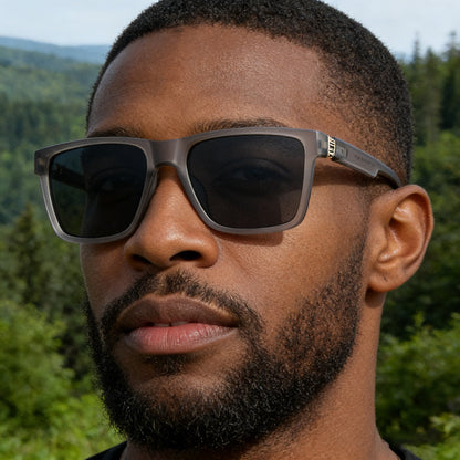 Men's Techsuit 8506 Sunglasses, Polarized, UV Protection, Matte Blue Gray