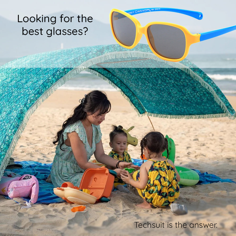Techsuit Baby Sunglasses 8192-C1, Polarized, Green Pink