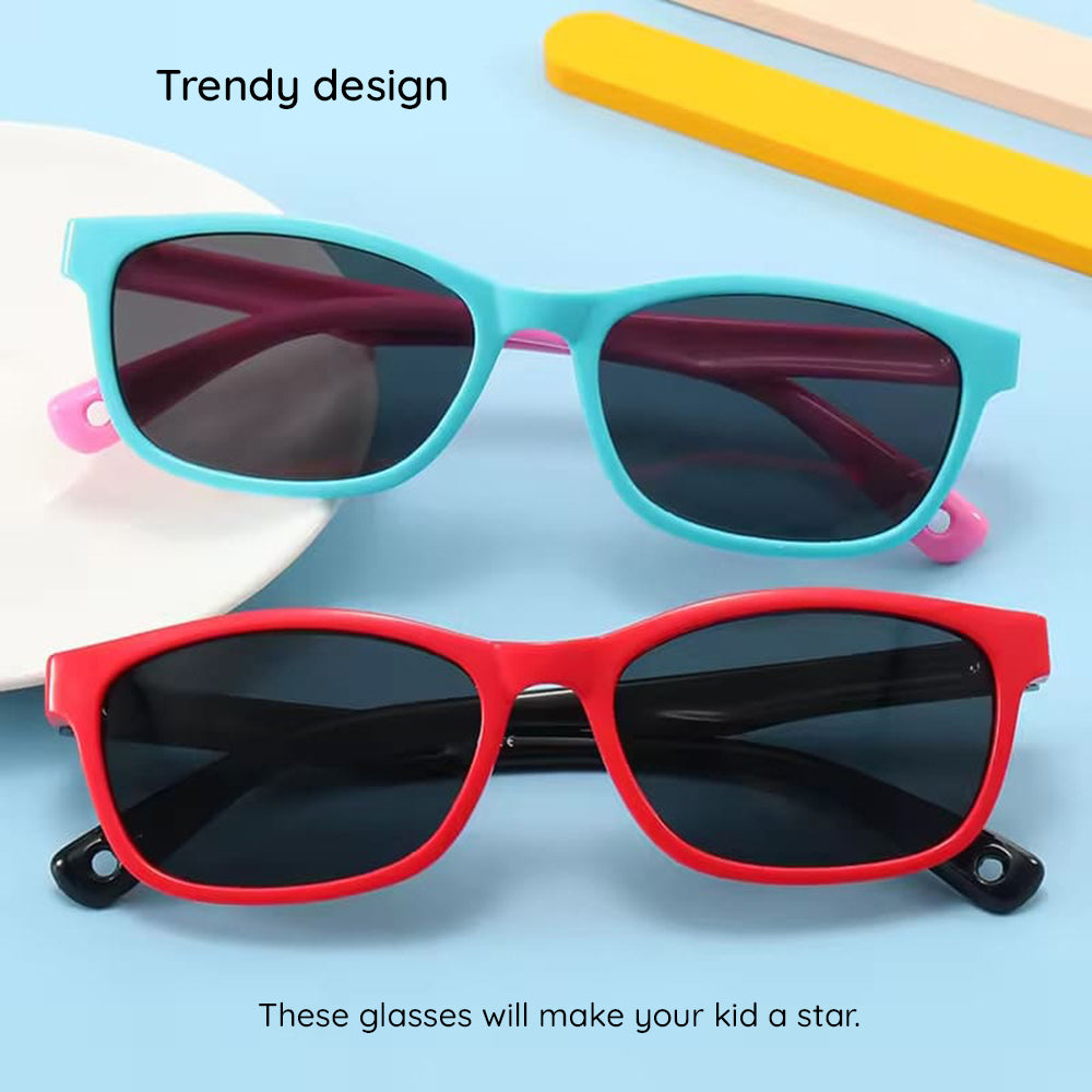 Techsuit Baby Sunglasses 8260-C40, Polarized, Red Black