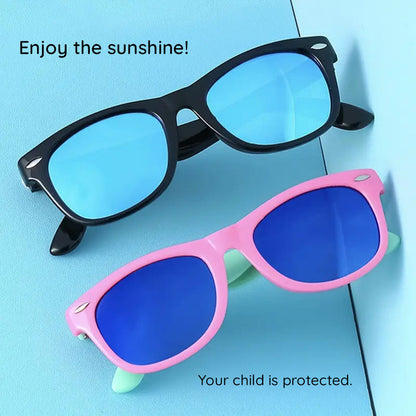 Techsuit D802 Kids' Sunglasses, Polarized, UV Protection, Blue Yellow