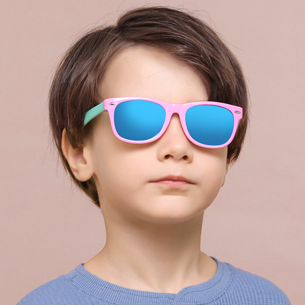 Techsuit D802 Kids' Sunglasses, Polarized, UV Protection, Red White
