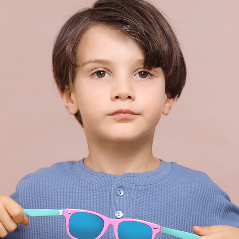 Techsuit D802 Kids Sunglasses, Polarized, UV Protection, Red White Green