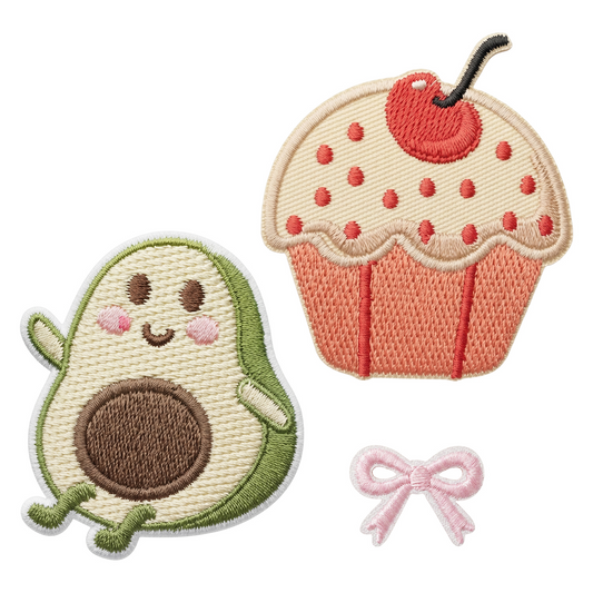 Patch / Textile Patch OEM Avocado, Set of 3 pieces, Multicolor