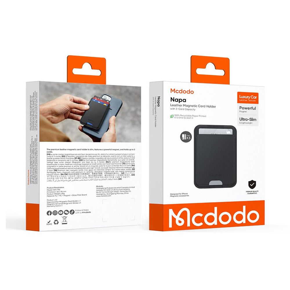 MagSafe Wallet, McDodo, WH-7920 Napa, Black