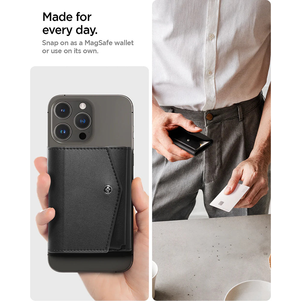 Magsafe Wallet, Spigen, Valentinus Pro, Black