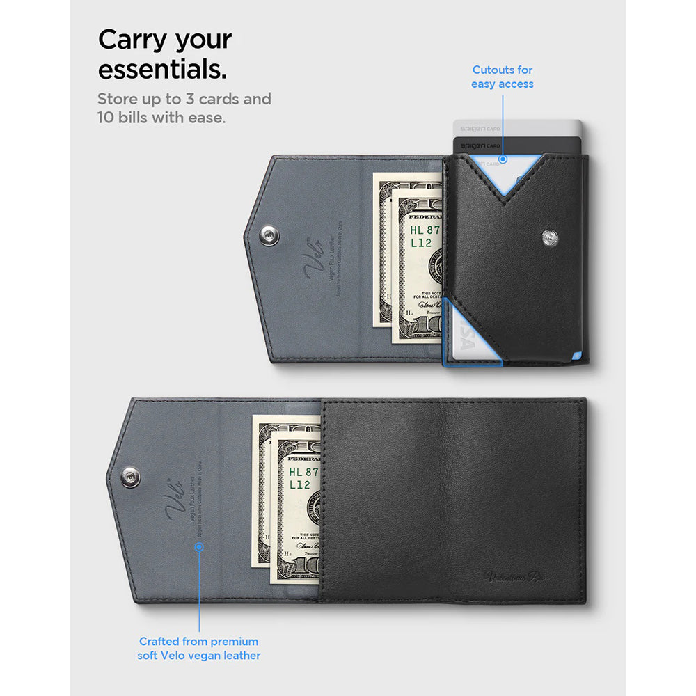 Magsafe Wallet, Spigen, Valentinus Pro, Black