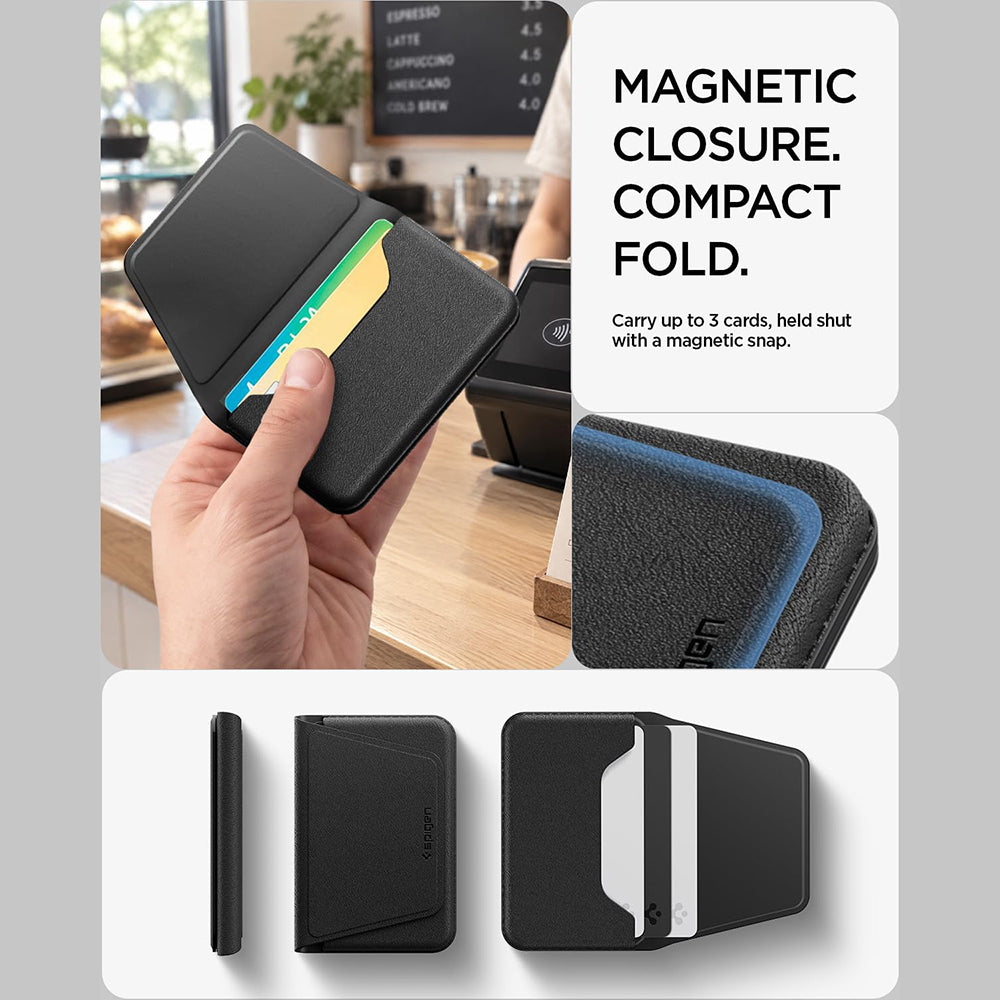 MagSafe Wallet, Spigen, Valentinus S-2 3 Cards, Black AFA11978