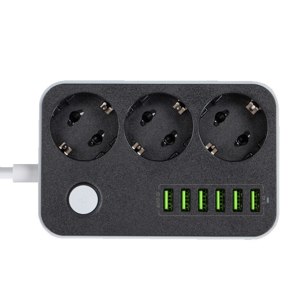 ColorWay Extension Cord, 3 x Schuko, Black