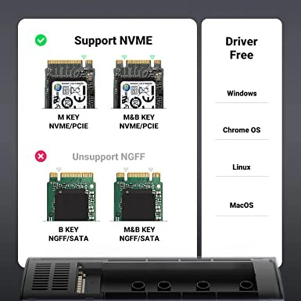 UGREEN CM400 (10902) Rack for M.2 NVMe SSD, Gray