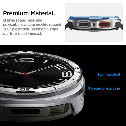 Spigen Tune Pro Pilot Protection Frame for Samsung Galaxy Watch8 44mm, Silver ACS10011