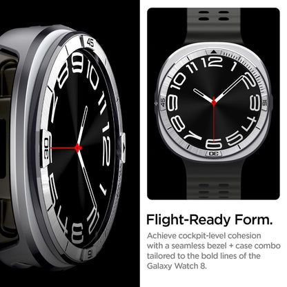 Spigen Tune Pro Pilot Protection Frame for Samsung Galaxy Watch8 44mm, Silver ACS10011