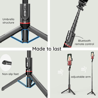 Selfie Stick Bluetooth Techsuit L12, Universal, Black