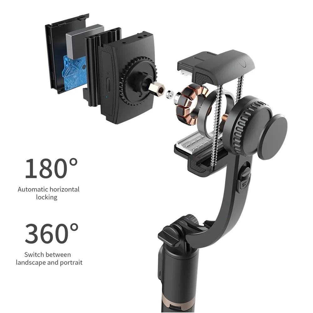 Selfie Stick Bluetooth Techsuit Q08, Universal, Black