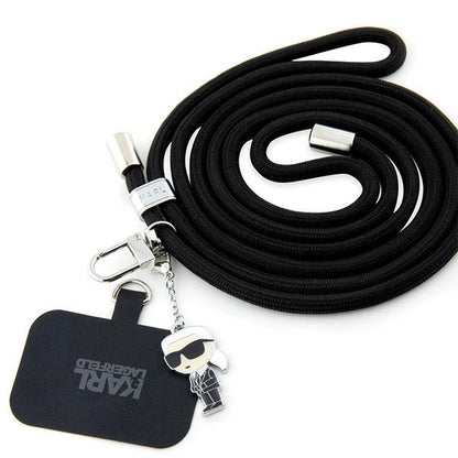 Karl Lagerfeld Ikonik Karl Phone Lanyard, Black