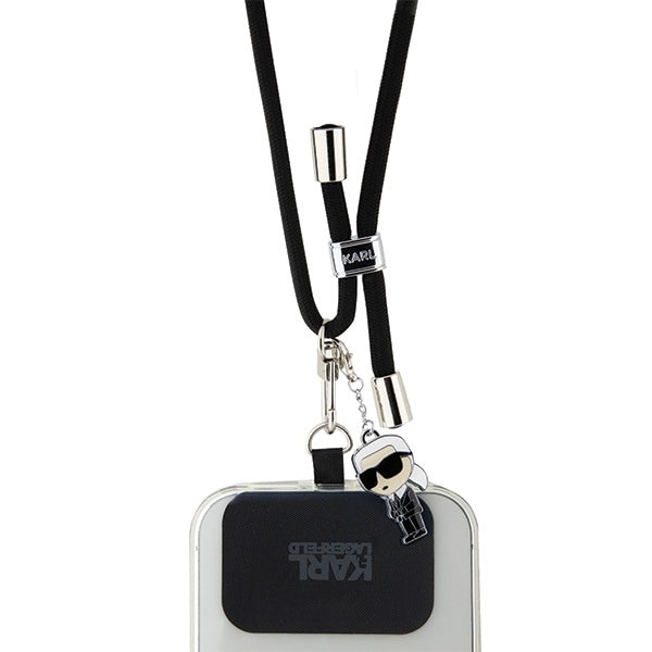 Karl Lagerfeld Ikonik Karl Phone Lanyard, Black