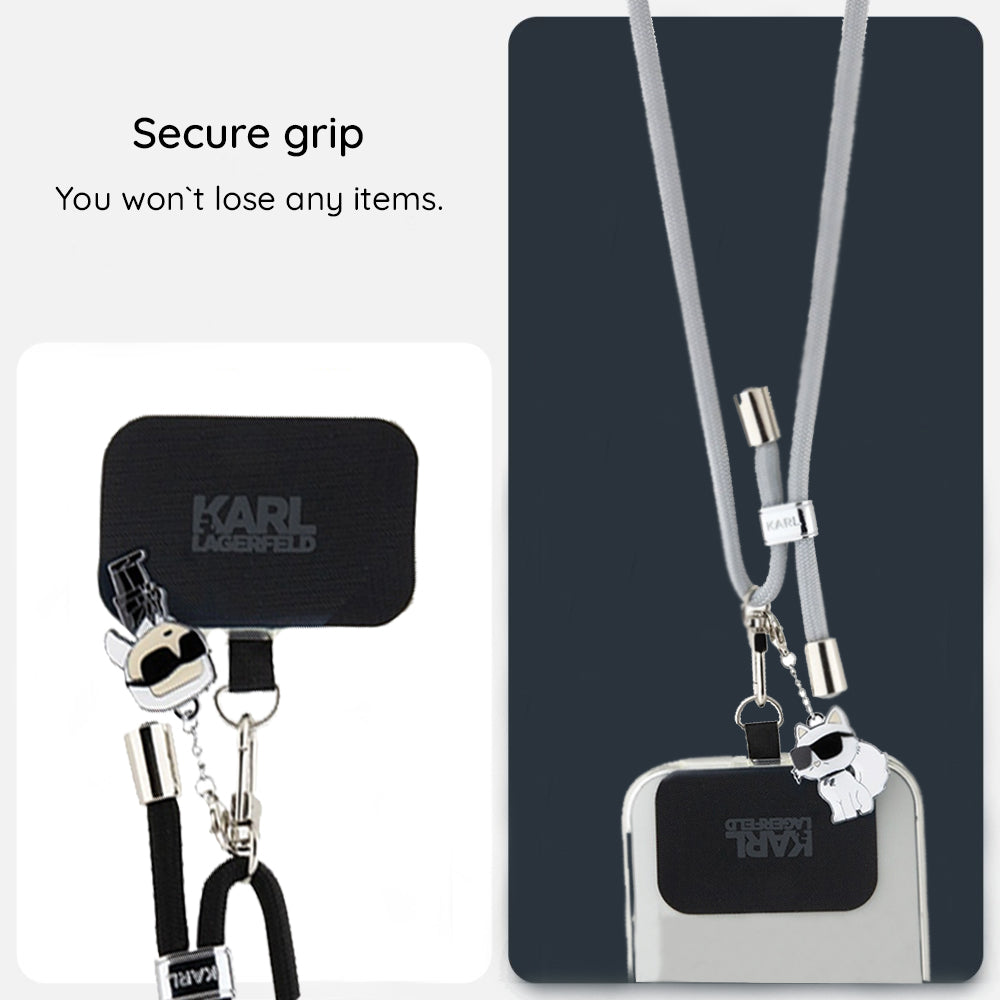 Karl Lagerfeld Ikonik Karl Phone Lanyard, Black